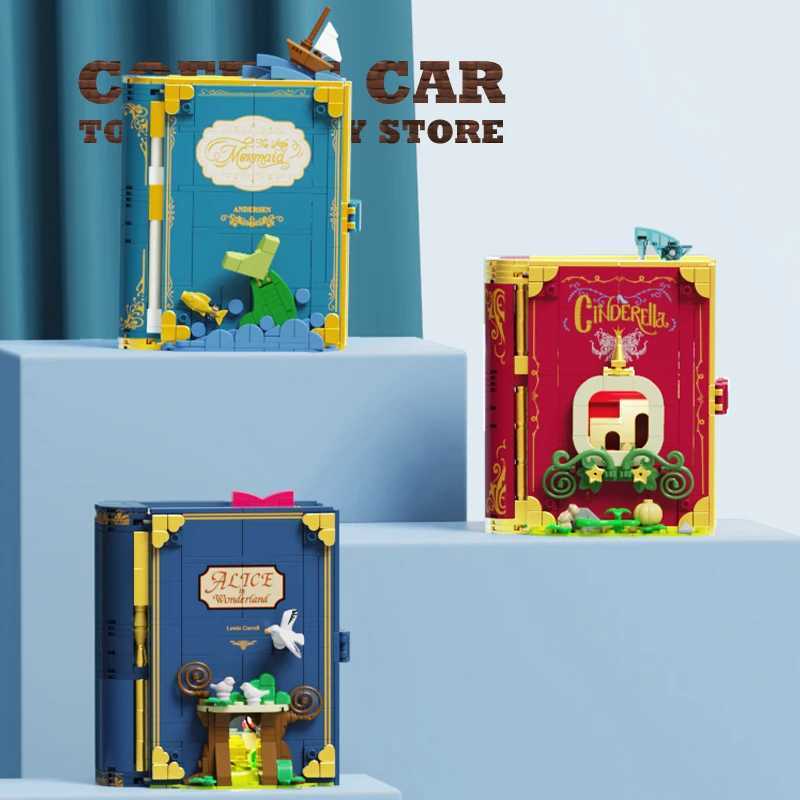 Cute Fairy Tales Building Blocks Books Anime Film MOC Bricks Toys Dream Princess 3D Storybook Model Children Girl Birthday Gifts W250522