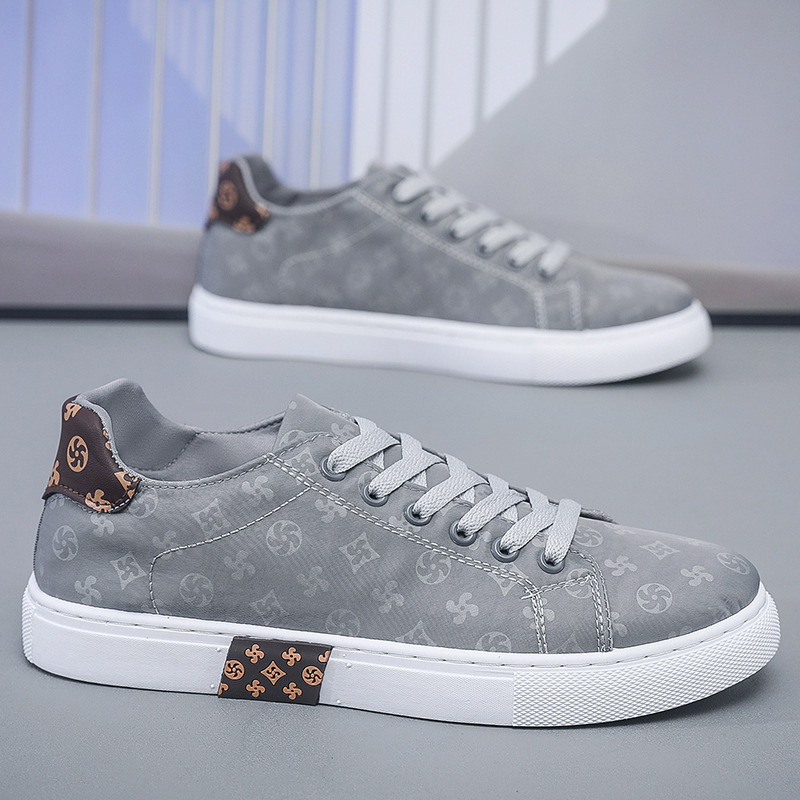 2025 Summer New style hot sale greye black shoes men casual printed matching color skate shoes thick sole lightweight Comfortable shoes Hip-hop style 