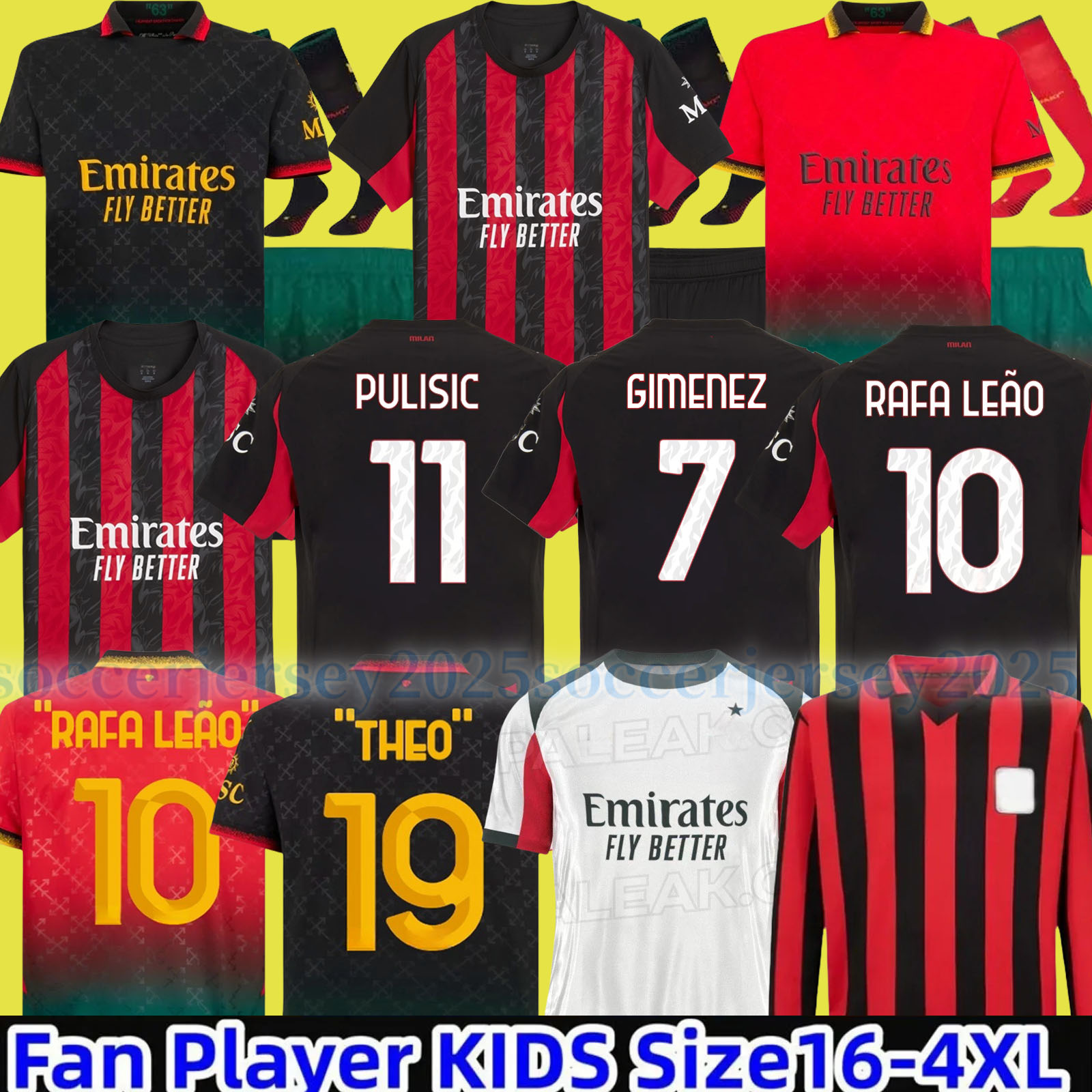 24 25 REIJNDERS KOCHE 125th anniversary soccer jerseys DE KETELAERE RAFA LEAO football shirt fourth 4th kids uniforms 2024 2025 THEO BONDO GIMENEZ WALKER JOAO FELIX