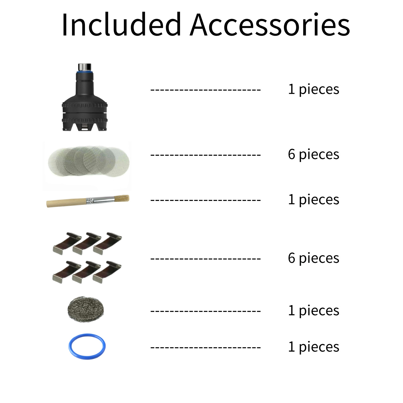 The filling chamber for Volcano Hybrid comes with 1 cleaning brush and some small accessories.
