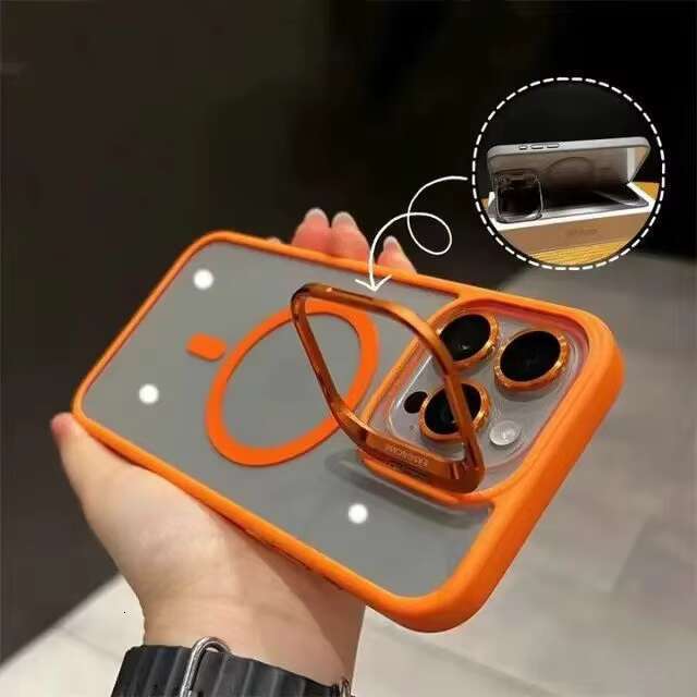 DHgargets Suitable For Apple 16 Phone Magnetic Invisible Bracket, Integrated Lens Film TPU Computer Case