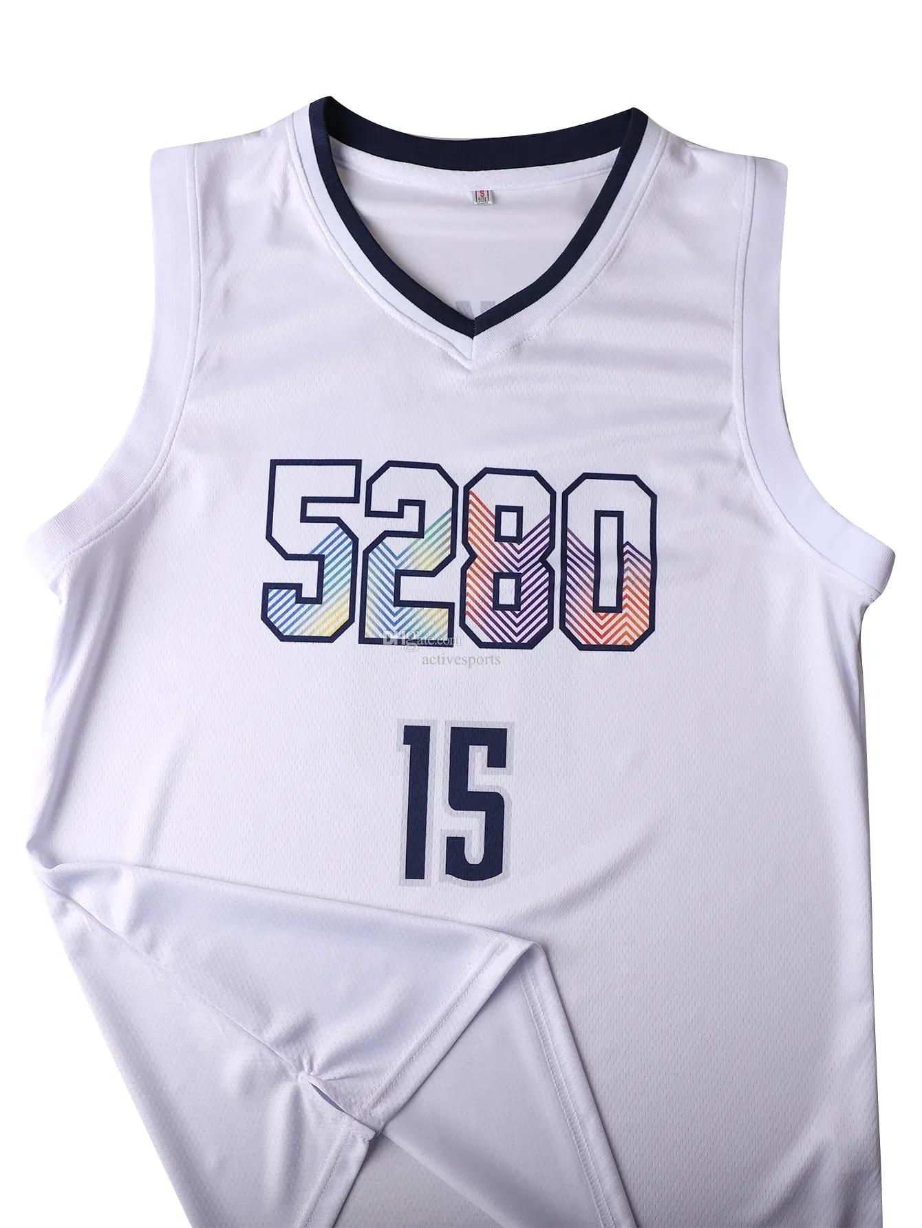 IN STOCK Mens 15 Jokic Basketball Jersey Embroidered Sports Jersey Double Stitched Nmae Number Embroidered Lettering Breathable V-Neck Sleeveless