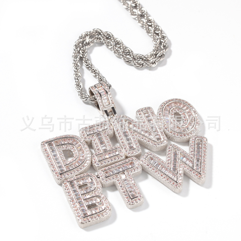 Iced Out Custom Name Necklace Double Layer Personalized Diamond Letter Pendant Stainless Steel Gold Chain Nameplate Jewelry Gift 250221