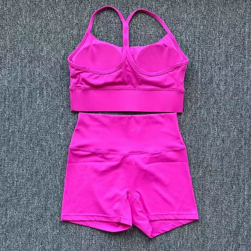 New Styles Women Yoga Sets Push Up Fit ness Hotty Biker Shorts Sports Back Cross High Waist Elastic Sportswear Outfits Gym Suits Cloth Running Workout