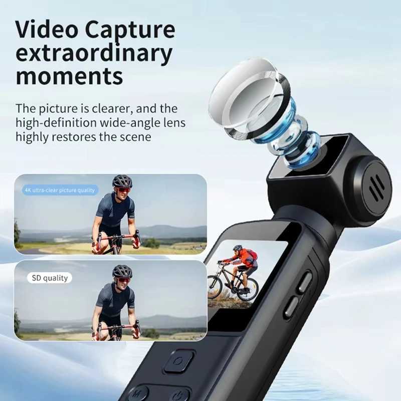 4K Pocket Digital Camera 1.33Inch Sn 270 Degrees Rotate Wifi Transmission Record Portable Sport Motion Camera Y250523