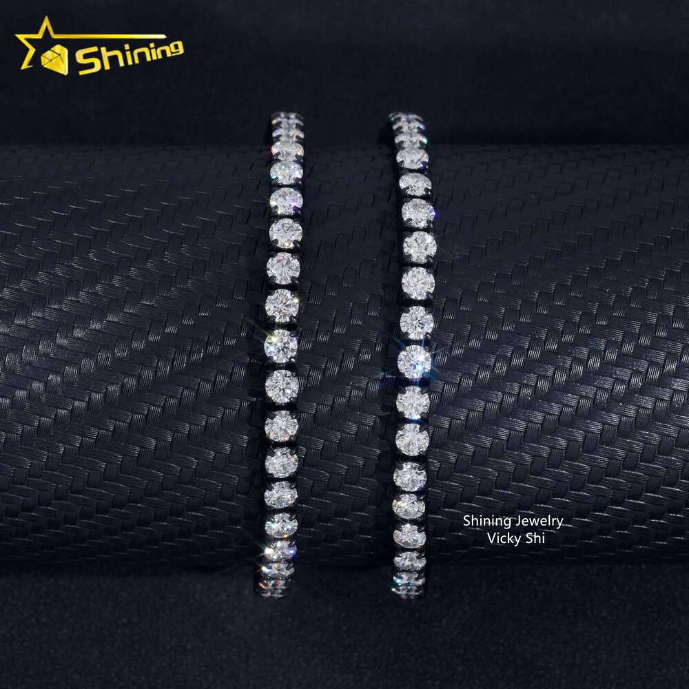 GRA Certified Fashion Jewelry Chain 316L Stainless Steel 4Mm Carbon Silica Tennis Bracelet And Necklace