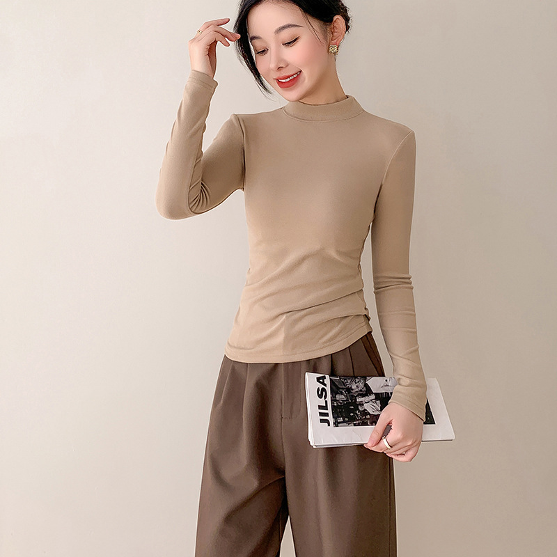 KC160 Autumn and winter new slim fit waist pure desire style hot girl long sleeve T-shirt top