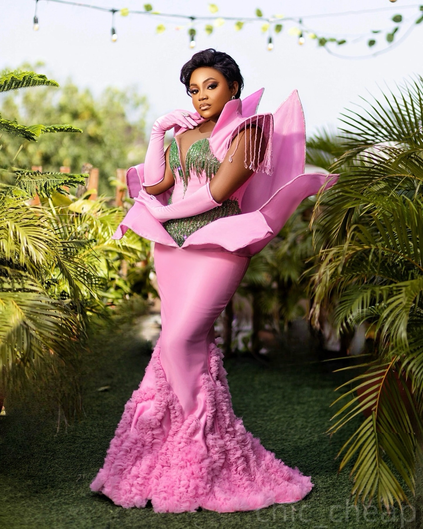 Pink Mermaid Prom Dresses 2025 Florals Crystals Beaded Satin Evening Formal Party Second Birthday Engagement Gowns Plus Size Dress For Special Occasio