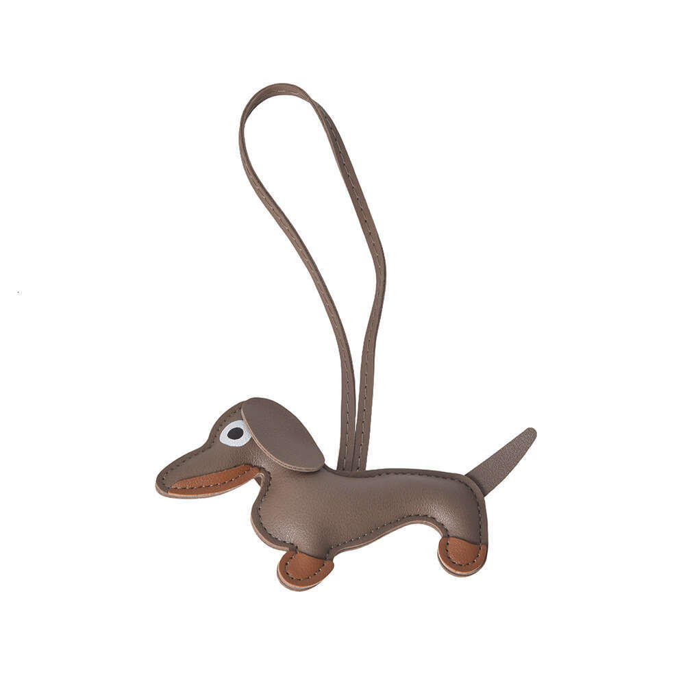 Sausage dog pendant cartoon puppy bag leather creative keychain mobile phone hanging decoration gift accessories