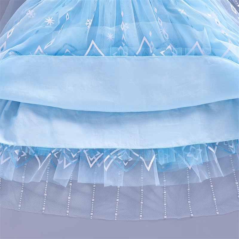 New Disney summer princess dress birthday outfit beach dress children's designer clothing girl baby Elsa dress performance costume princess dress