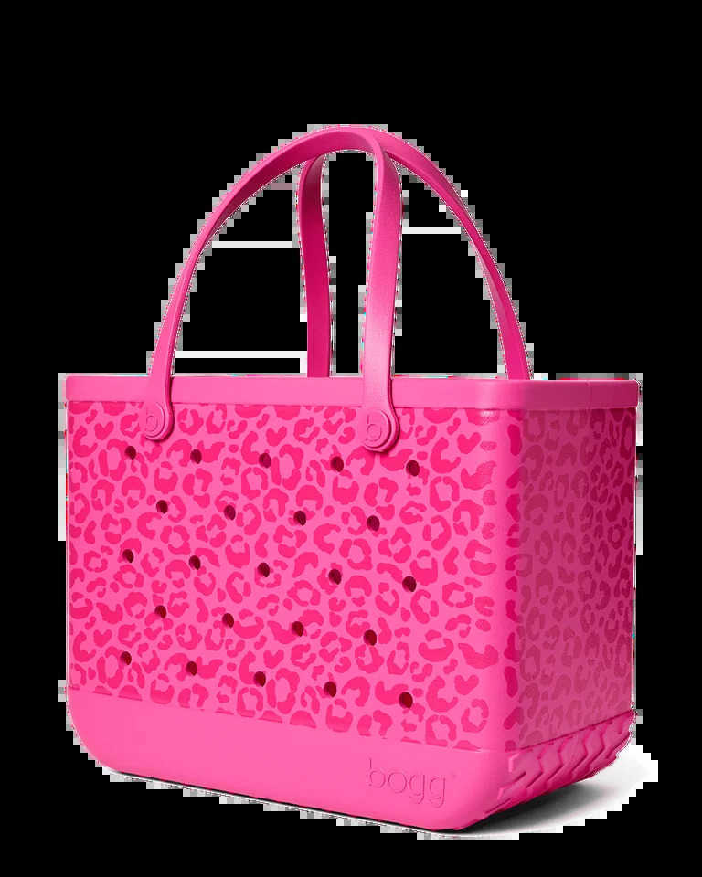 Original Bogg Bag Purrr Fectly Pink Leopard Large Tote Bag for Beach Pool Boat Lightweight Waterproof Washable Durable Q250523