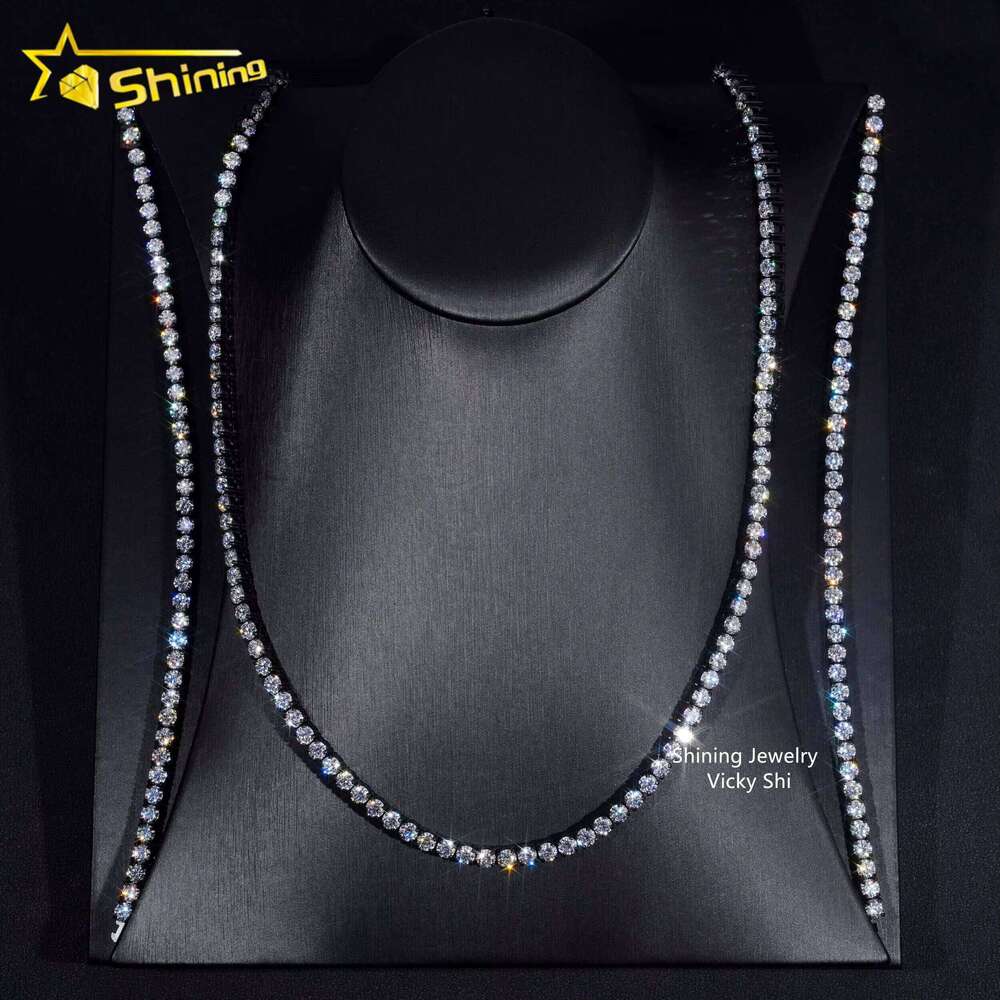 GRA Certified Fashion Jewelry Chain 316L Stainless Steel 4Mm Carbon Silica Tennis Bracelet And Necklace