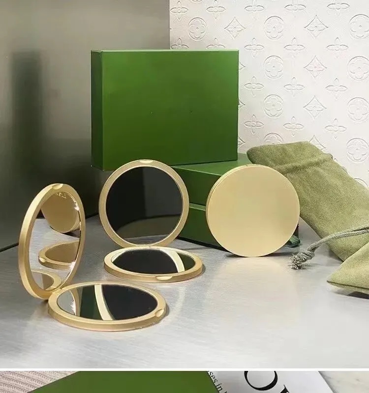 2026 New Makeup Compact Mirrors With Box For Gift Double Facettes Portable Folding Fashion Green Mirror Travel Outdoor Beauty Cosmetics Miror High Qua