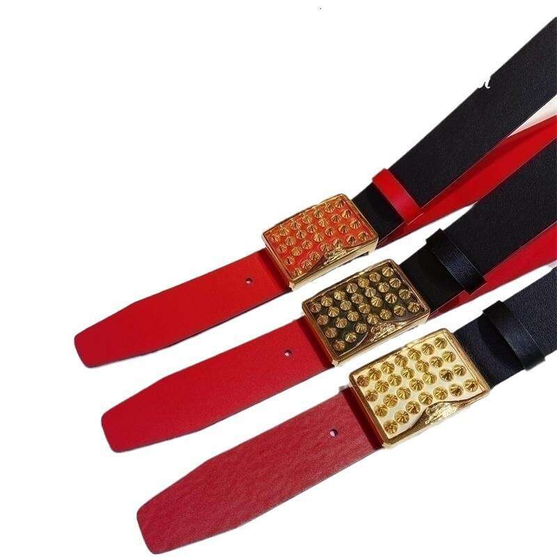 Rivet decoration boutique hardware versatile double-sided cowhide automatic buckle business pants belt 3.5cm