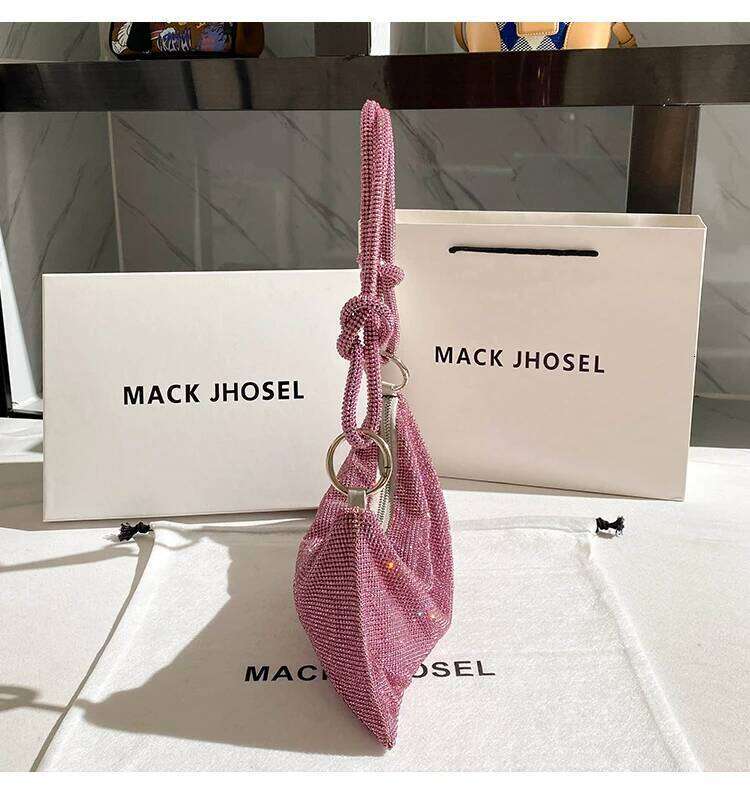 Bags Wedding Party Clutch Purse Knotted Handle Glitter Rhinestones Dia Evening Women's Handbag Designer Shoulder Bag