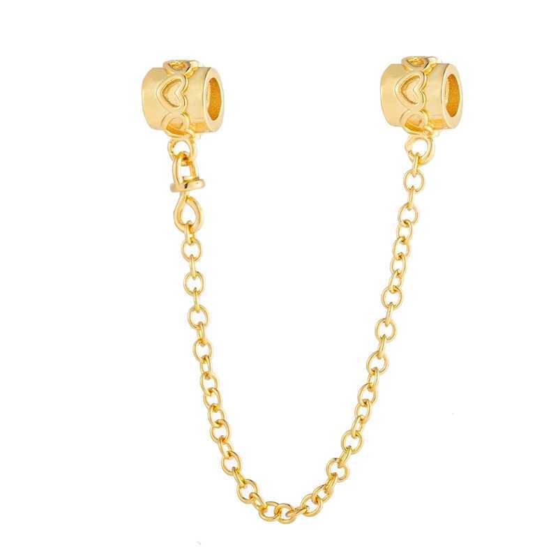 Golden Series DIY Charm Jewelry Gift Chinese DragonDouble Heart Split Dangle Bead Fit Original 925 Sterling Silver Pan BraceletXJ250523