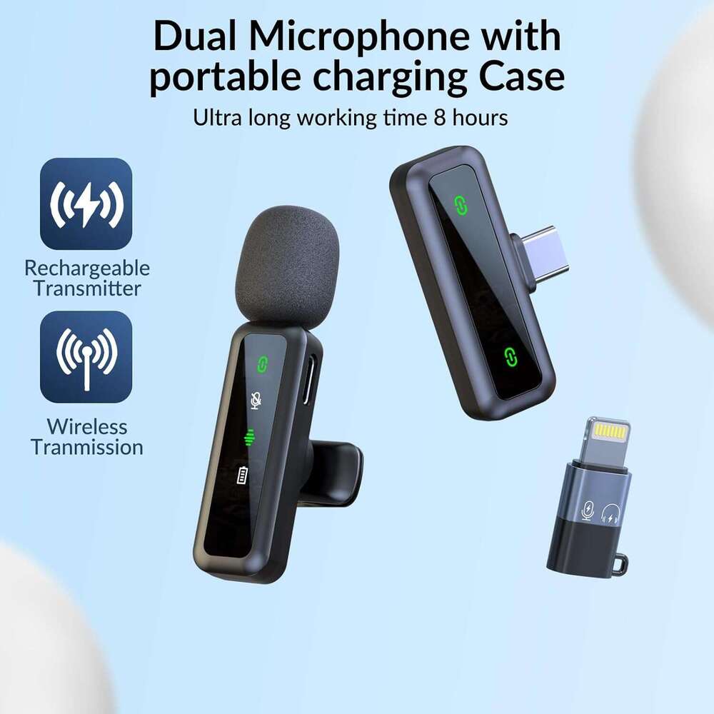 DHgarget Wireless Lavalier Microphone For Iphone And Android Cell Phones