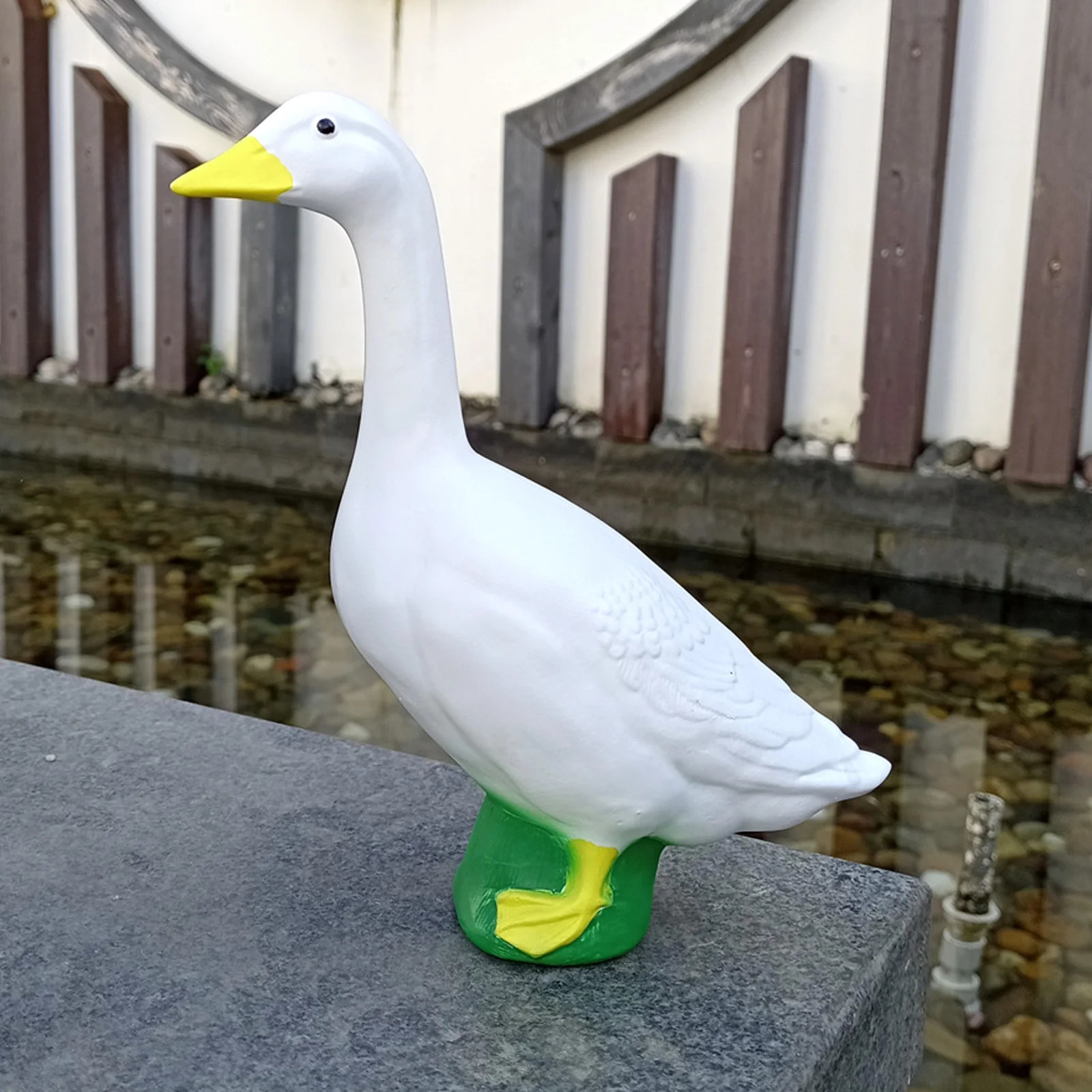 Resin Goose Figurine Lifelike Exquisite Craft Goose Statue Sculpture Ornament for Home Garden Porches Decoration 250425