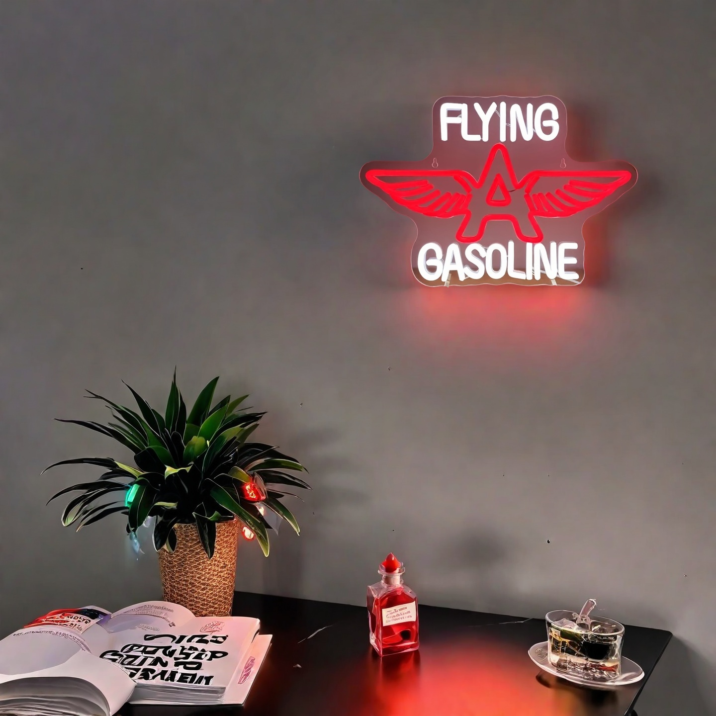 Garage Neon Sign for Wall Decor Retro Garage Led Neon Light Light Up Shop Indoor Decor Auto Gasoline Wall Decor USB Powered