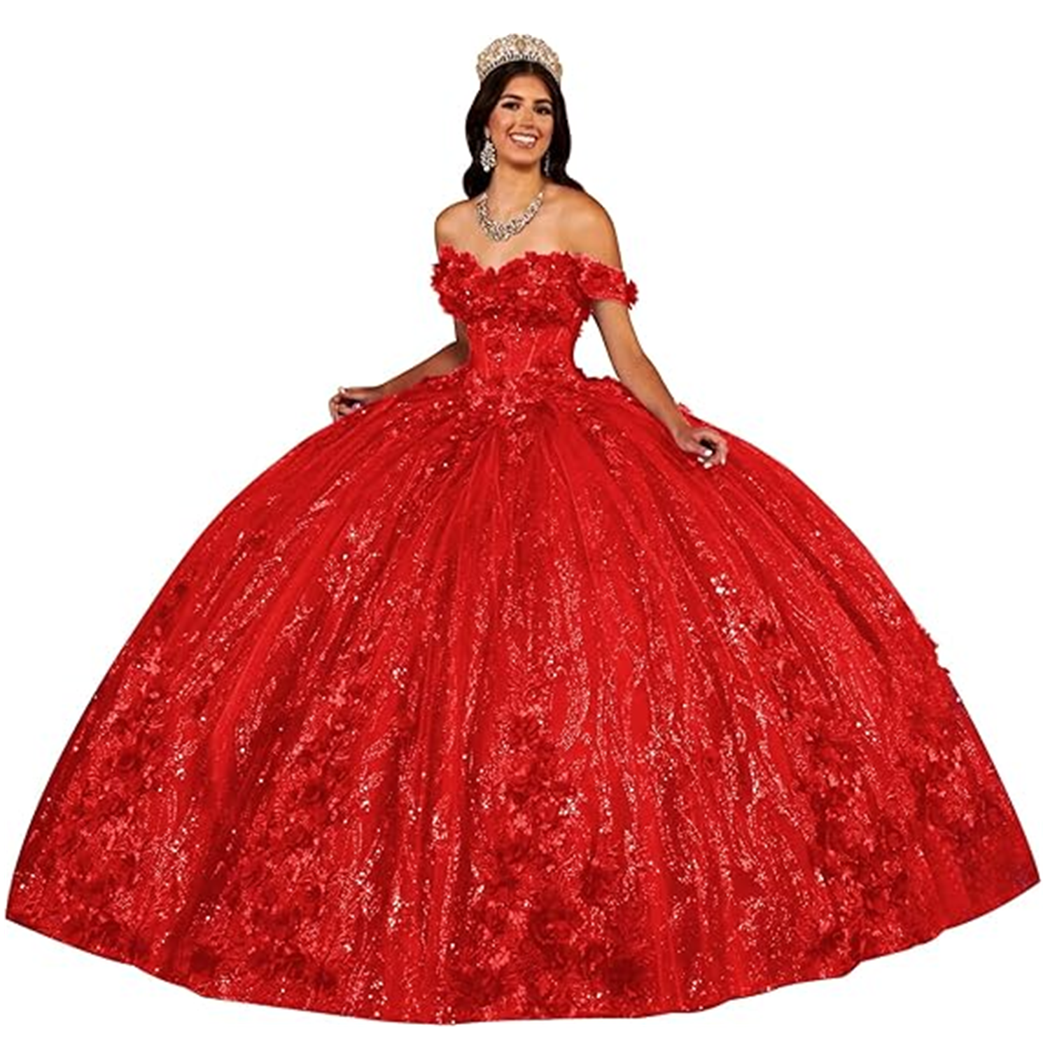 Princess Royal Blue Quinceanera Dress Off Shoulder Sweetheart Beading With 3D Flowers Ball Gown Elegant Tulle Dresses Custom Made Vestido De Novia Swe