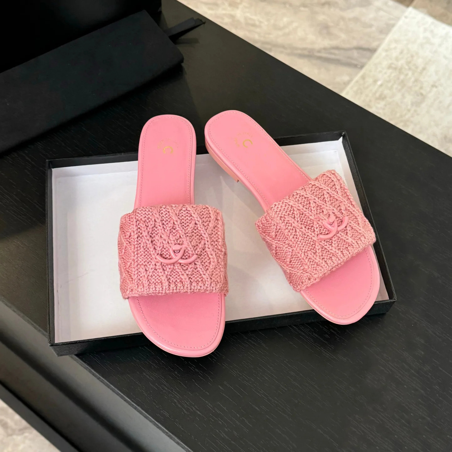 France Womens beach slides Leather Slippers Designer women lambskin Slides Fashion Summer Beach top denim slipper Larger Size 35-42