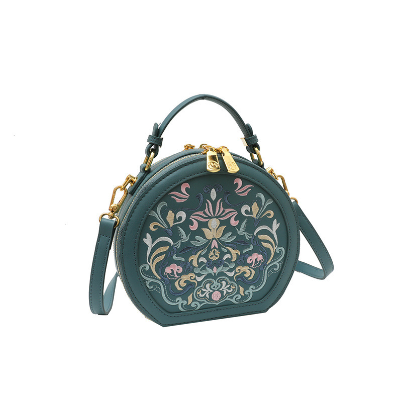 Free Shipping Designer Bag Bag Crossbody For Women In Spring 2025 Embroidered Handbag With High-end Feel, New Chinese Style Fashionable Small Round Ba