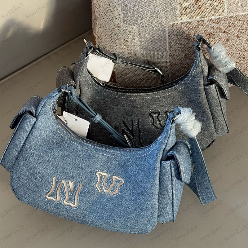 Designer Hobo Bag Women Luxury Woman Letter Handbag Vintage Denim Material Shoulde Bags -12 Designers Letter Print Underarm Bags Ladies DLD2505231