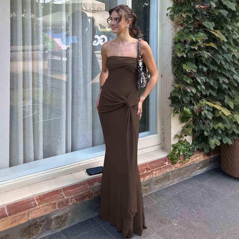 Halter Whit Maxi Dresses Wind Spring Summer New Women S Wear Solid Color Slimming High Waist Fashion One Piece Collar Sleeveless Dress For Women Prom 