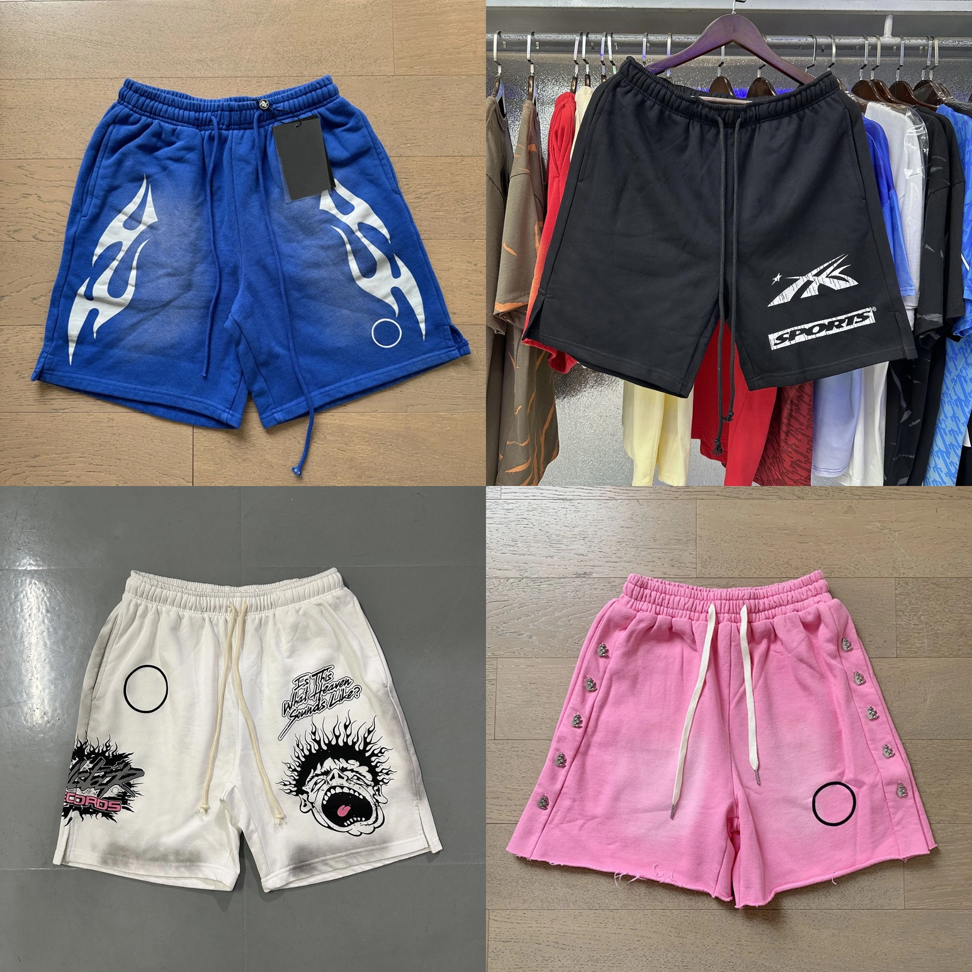 Men's Shorts Designer Shorts Summer Running Men Casual Jogging Sport Short Pants Wave Pattern Solid Color Drawstring Loose Dry Gym Sports