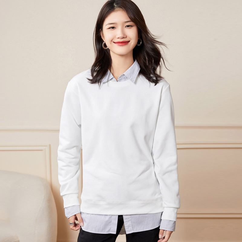 L1358 Sweatshirt Women's Autumn New Round Neck Long Sleeve Simple Sports Couple Tops