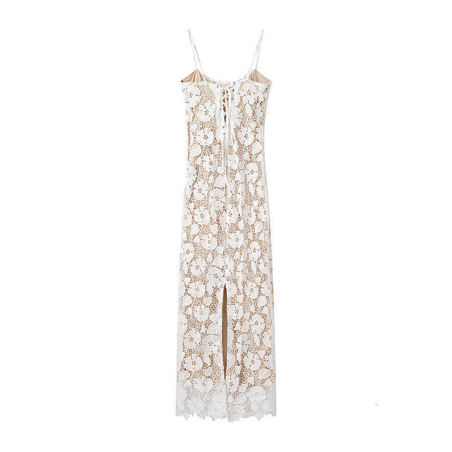 Halter Whit Maxi Dresses Spring New Women S Slimming Split Lace Strap Dress W Prom Sexy Dress