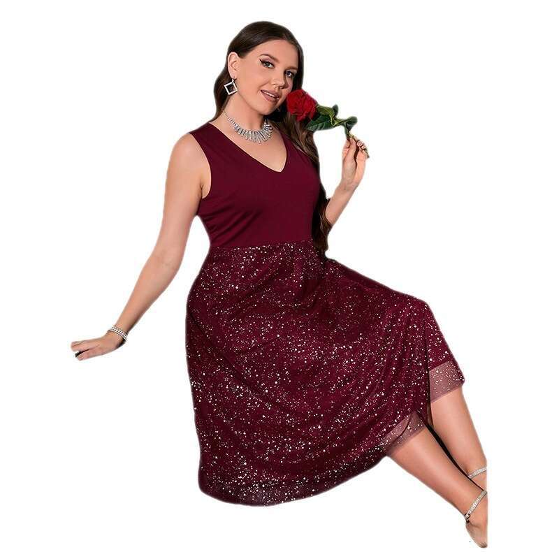 Halter Whit Maxi Dresses New Summer Intellectual Women S Large Size V Neck Elegant Slim Fit Polka Dot High End Dress For Women Prom Sexy Dress