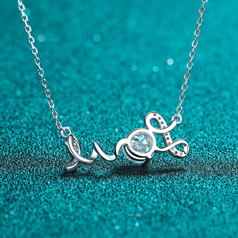 925 Sterling Silver Heart-Shaped Moissanite Pendant Necklace with Platinum Coating, 1ct Gemstone for Women, Elegant and Timeless Jewelry