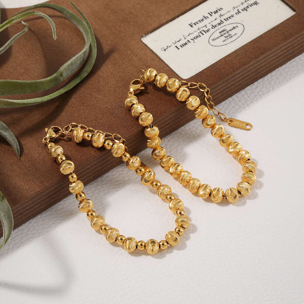 Niche Design Ins Style Flower Bead Bracelet Fashion Personality Titanium Steel Jewelry