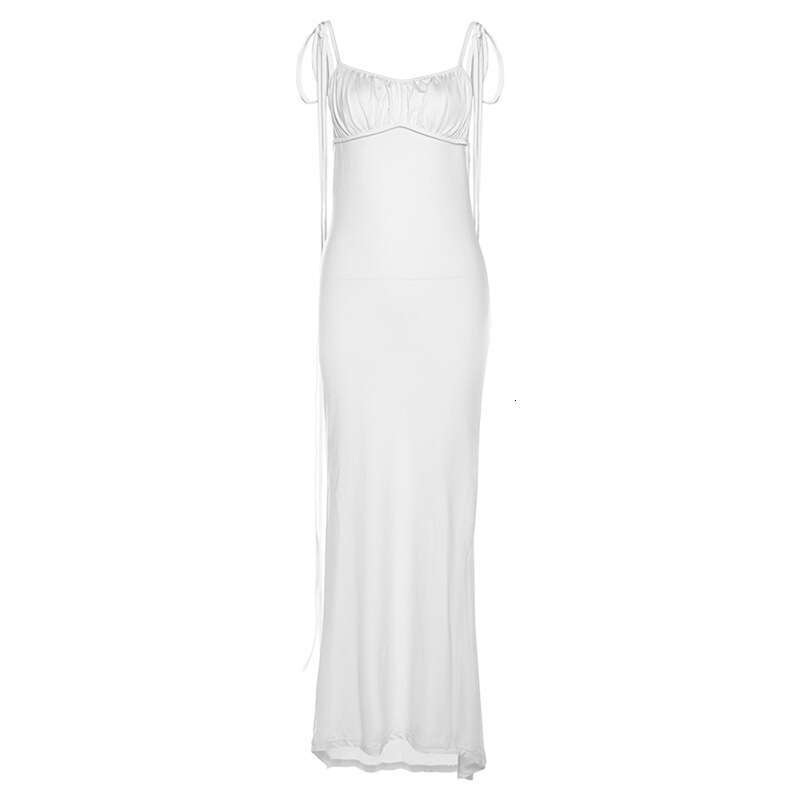 Halter Whit Maxi Dresses INS Summer New Women S Fashion Strap Sexy Open Back Slim Fit Wrap Hip Style Dress Prom Sexy Dress