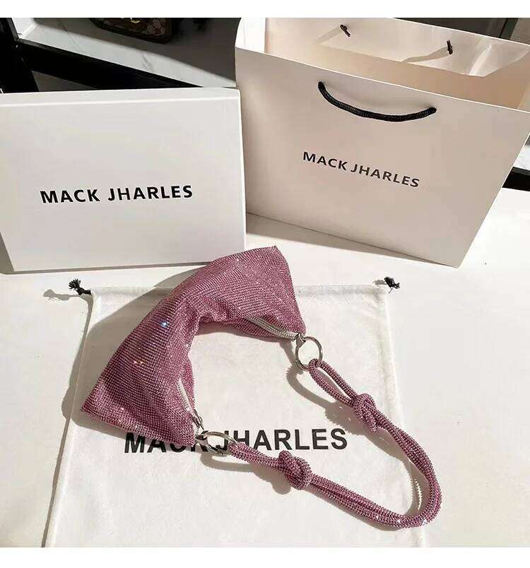 Bags Wedding Party Clutch Purse Knotted Handle Glitter Rhinestones Dia Evening Women's Handbag Designer Shoulder Bag