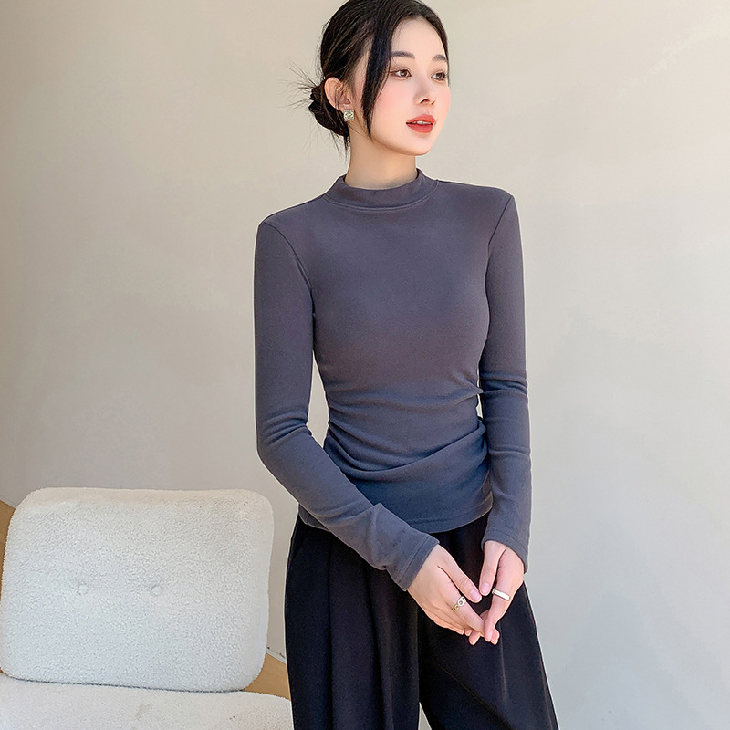 KC160 Autumn and winter new slim fit waist pure desire style hot girl long sleeve T-shirt top