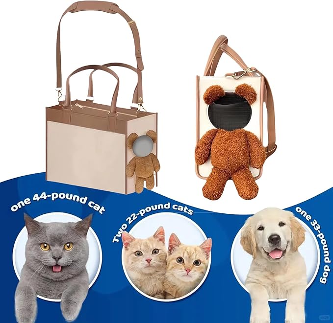 Small Dog Pet Bag Carrier Fashionable PU Leather Dog Purse Convenient Pet Tote for Puppy Pet Handbag for Small Sized Dogs, Cats for Going Out and Trav