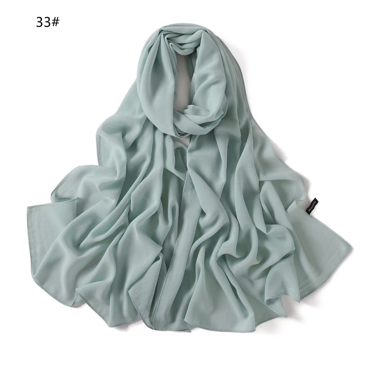 T781 corner edge solid color pearl chiffon long scarf good feel chiffon headscarf gauze scarf thin scarf