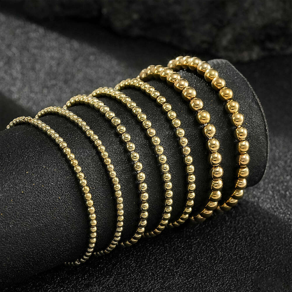 Bead combination bracelet, fashionable simple gold 7-piece set, bracelet and accessories