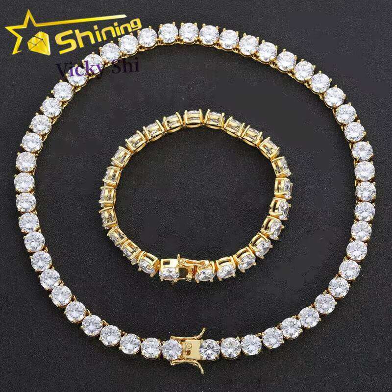 Wholesale Price Sier Pass Dia Tester 2Mm 3Mm 4Mm 5Mm 65Mm Moissanite Tennis Bracelet Necklace