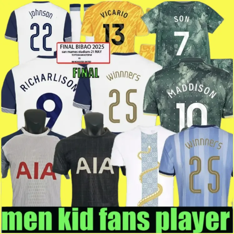 24 25 26 SON RICHARLISON FINAL Soccer Jerseys 2024 2025 2026 home AWAY Football shirt VICARIO KULUSEVSKI SOLANKE WERNER of the Snake tottenaham Fans players Men KIDS