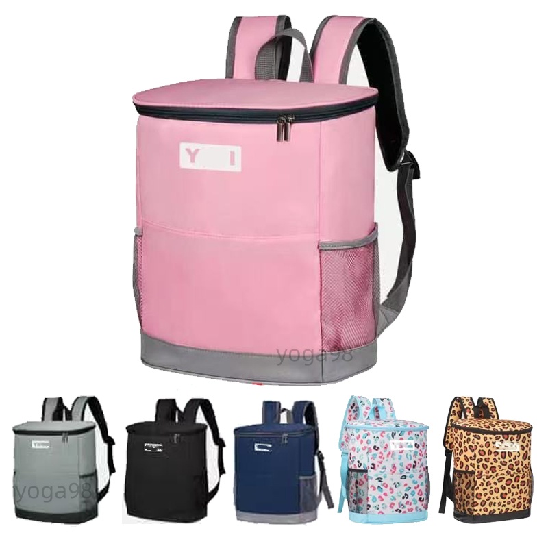 Ice Packs Isothermic Bags Waterproof Cooler Bag Thermal Insulated Black Leopard Backpacks Lunch Food Box For Camp Travel