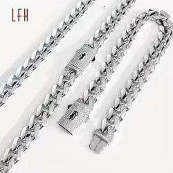 LFH Wholesale Pure Real Gold Miami Cuban K Necklace Hip Hop Chain Au750 Curb Bracelet Custom Au750 Chains For Men