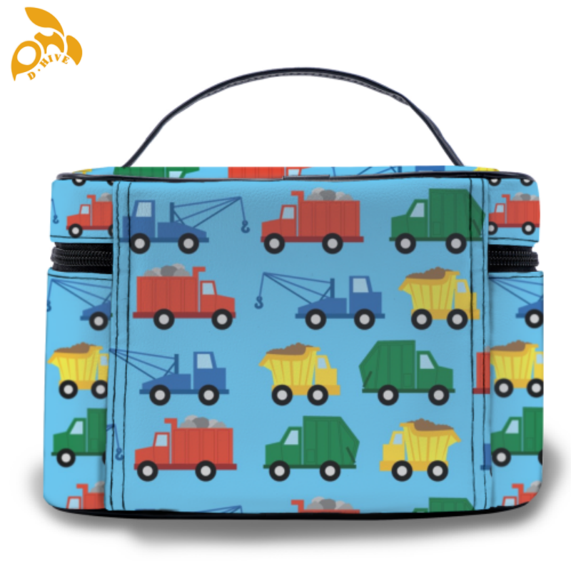 Free delivery. Designers customize lightweight high-quality full-print leather cosmetic bags in white and black