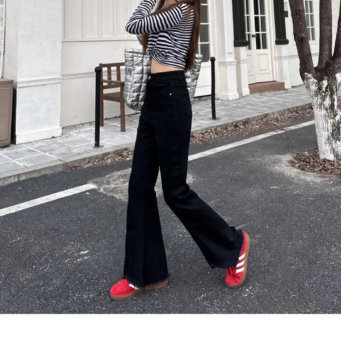 Plus Size High Waist Fleece Lined Flared Jeans n Sensation Slimming Wide Leg Pants plus Denim Trousers 250523