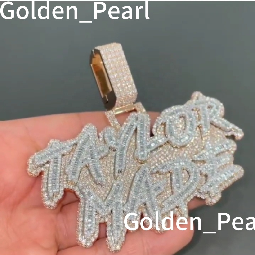 Hip Hop Jewelry Iced Out Diamond Pendant 925 Sterling Silver Custom VVS Moissanite Pendant