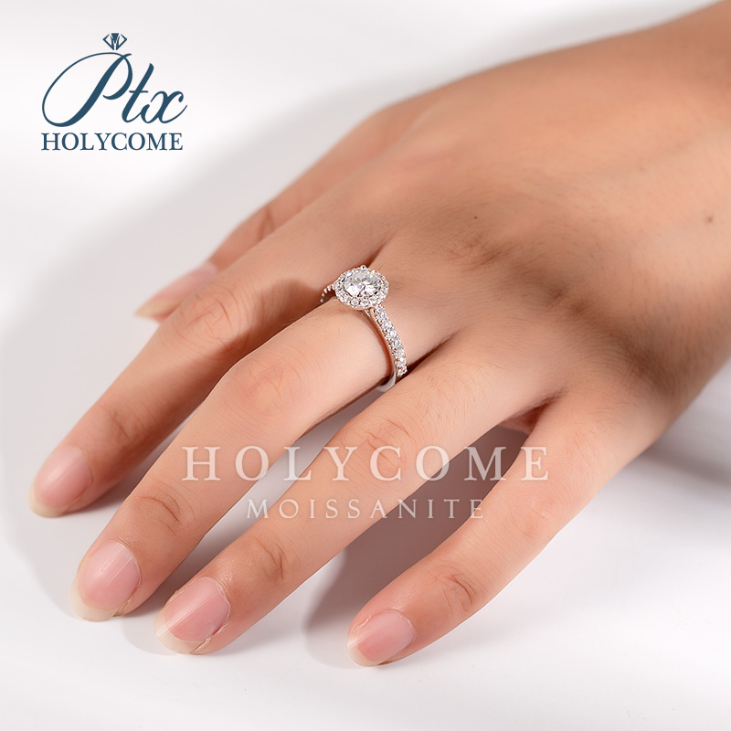 Women Moissanite Rings Classic 1ct D Vvs Moissanite Diamonds S925 Ring Jewelry White Gold Plated Sterling Silver Engagement Wedding Rings