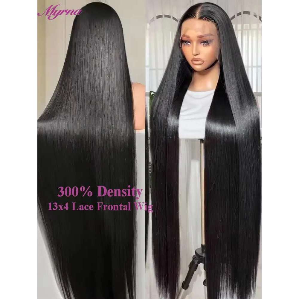 40 Inch 300% Density Vieamese Bone Straight Wig Double Drawn 100% Raw 13x4 Lace Frontal Wigs Human Hair Preplucked