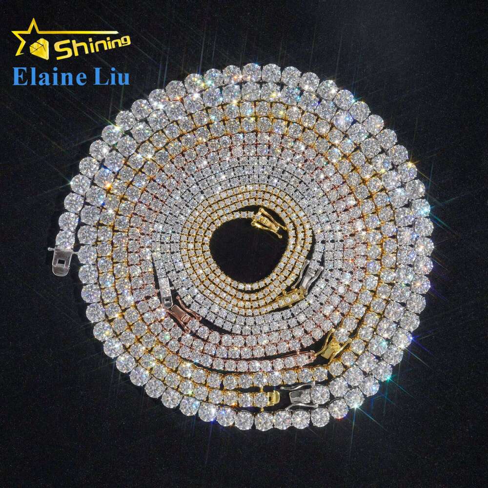 Wholesale Price RTS Bracelet Necklace Sterling Sier Vvs Moissanite Dia Hip Hop Jewelry Iced Out Tennis Chain